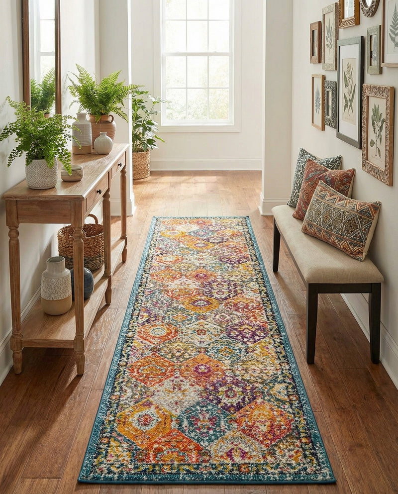 Brighton Terrace Collection Area Rug -  Rottingdean (Multi) Runner Multi  lifestyle 75