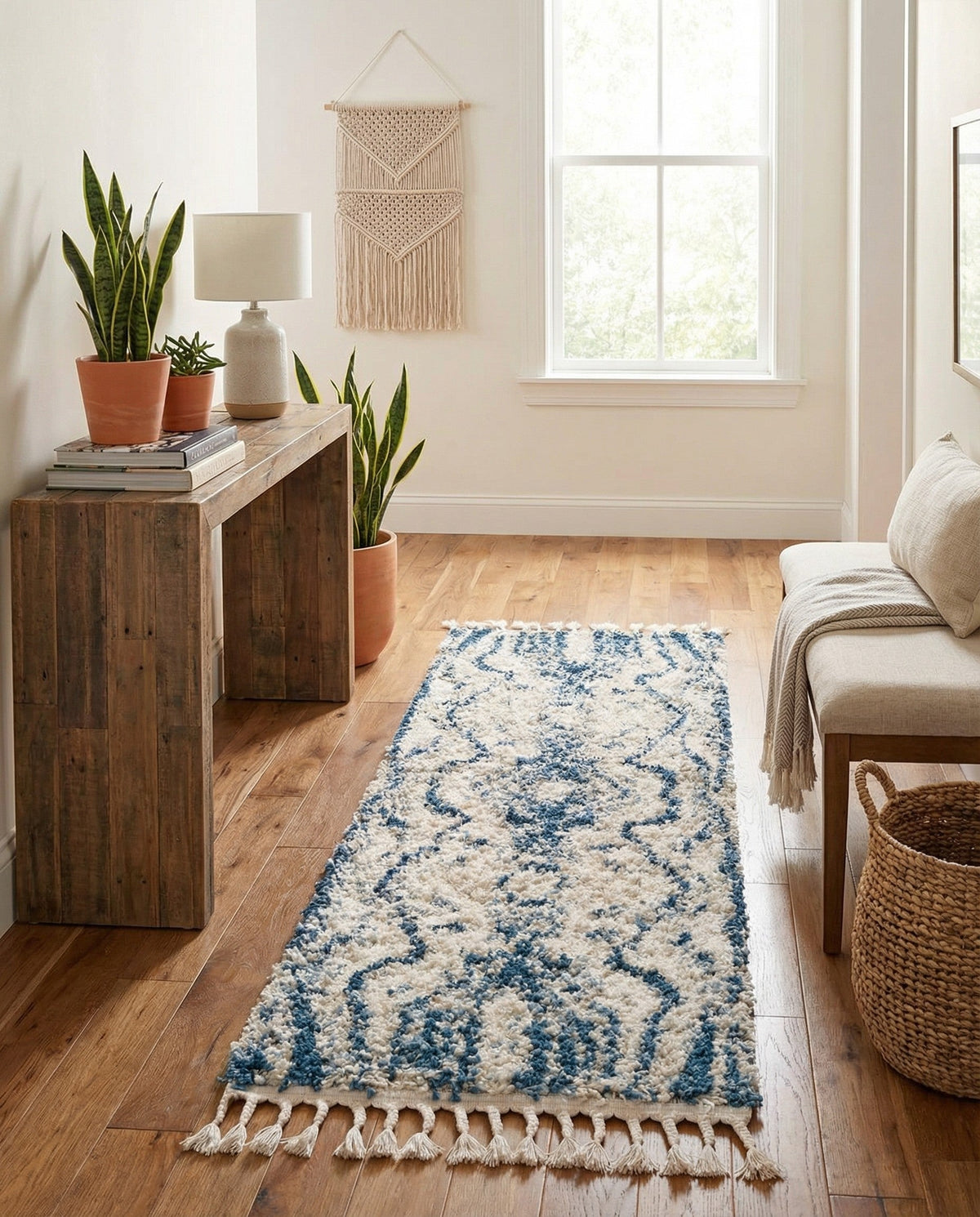 Cozy Cove Shag Collection Area Rug -  Seabreeze Runner Blue  lifestyle 64
