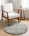 Berber Lattice Shag Collection Area Rug - Atlas (Gray) Round Gray  lifestyle 36