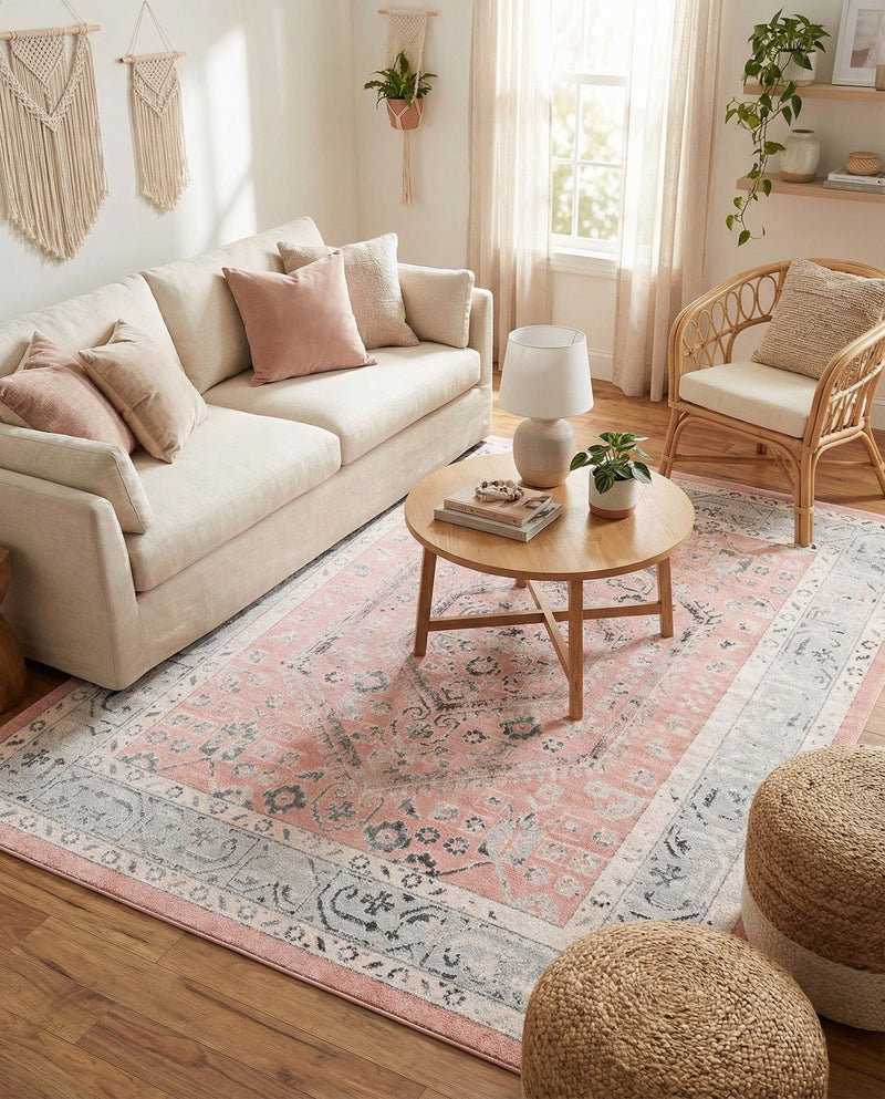 Adriana Terrace Collection Area Rug - Capri (Rose) Rectangle Rose  lifestyle 12