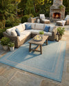 Terrace Fringe Collection Area Rug - Veranda (Aquamarine) Rectangle Aquamarine  lifestyle 22