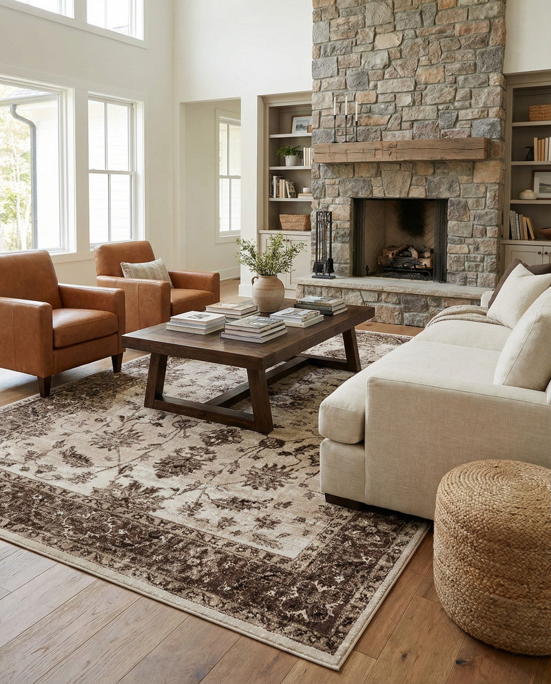 Andes Summit Collection Area Rug -  Aconcagua Rectangle Cream  lifestyle 17