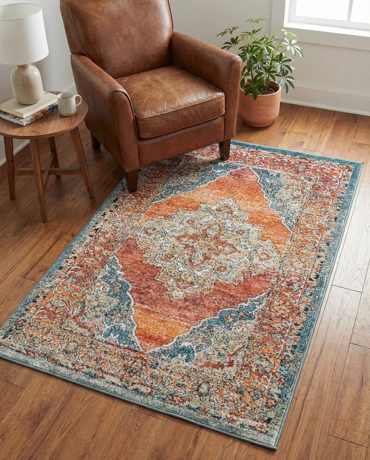 Savannah Soiree Collection Area Rug - Serengeti (Rust Red) Rectangle Rust Red  lifestyle 20