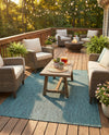 Seaside Serenity Collection Area Rug - Veranda (Teal) Rectangle Teal  lifestyle 10