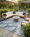 Seaside Blooms Collection Area Rug - Verdure (Blue) Square Blue  lifestyle 64