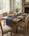Woven Seaside Jute Collection Area Rug - Savannah (Navy Blue) Table Runner Navy Blue  lifestyle 60