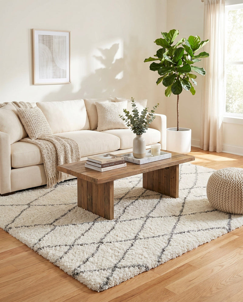 Cozy Haven Shag Collection Area Rug - Serenity (Ivory) Rectangle Ivory  lifestyle 18