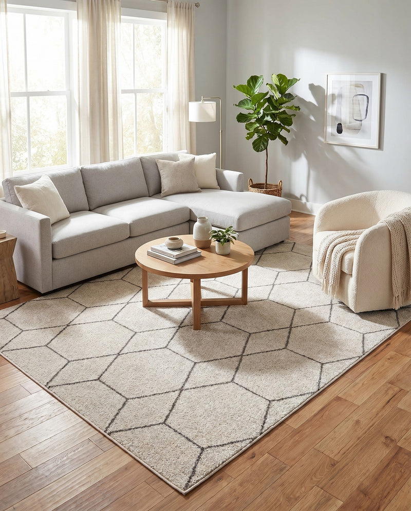 Trellis Mosaic Collection Area Rug - Arborville (Ivory) Rectangle Ivory  lifestyle 27