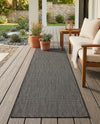 Seaside Serenity Collection Area Rug - Veranda (Black) Runner Black  lifestyle 46