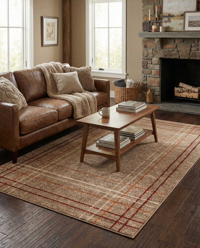 Autumn Meadow Collection Area Rug -  Pumpkinpatch Rectangle Light Brown  lifestyle 7