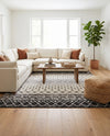 Mediterranean Lattice Collection Area Rug -  Casablanca (Black and White) Square Black and White  lifestyle 31