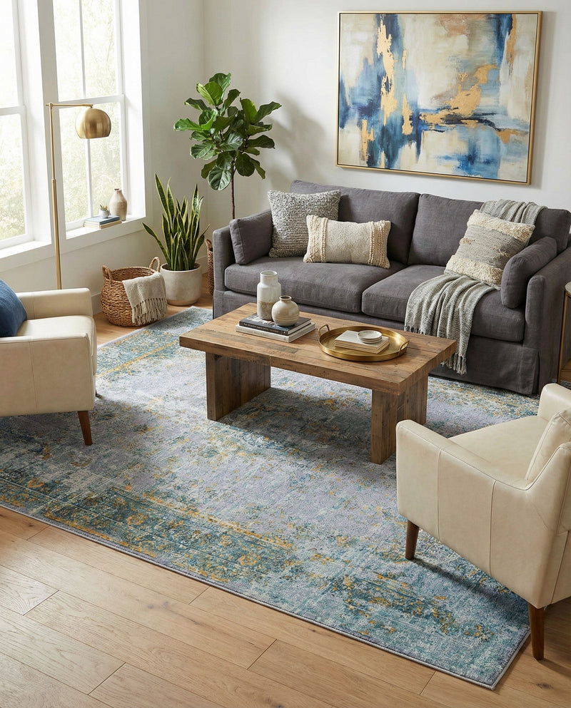 Caribbean Breeze Collection Area Rug -  Calypso Rectangle Gray  lifestyle 11