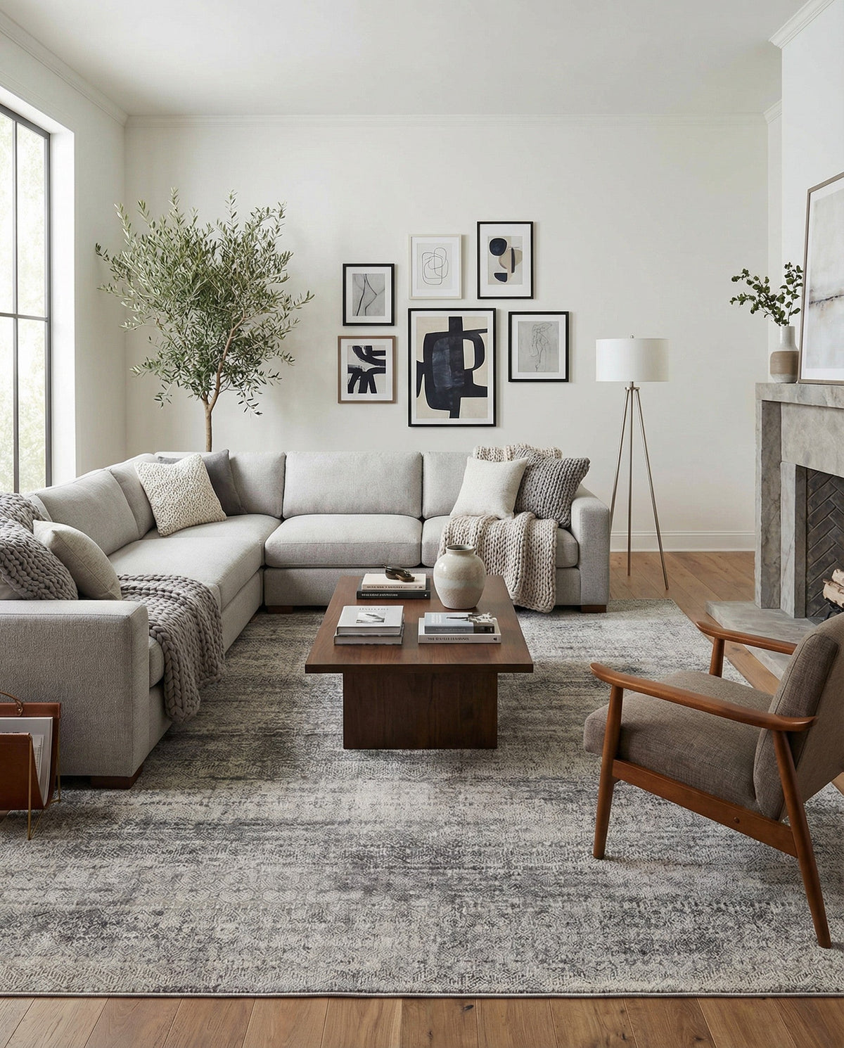 Bloomsbury Elegance Collection Area Rug -  Pimlico Square Gray  lifestyle 155