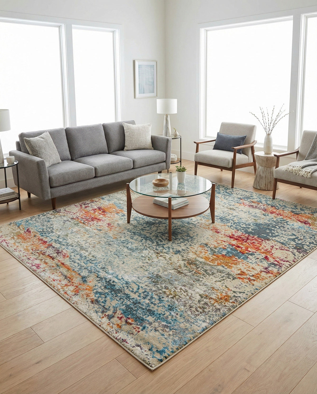 Caribbean Breeze Collection Area Rug -  Isla Square Cream  lifestyle 113