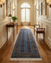 Samarkand Elegance Collection Area Rug -  Margilan (Blue) Runner Blue  lifestyle 37