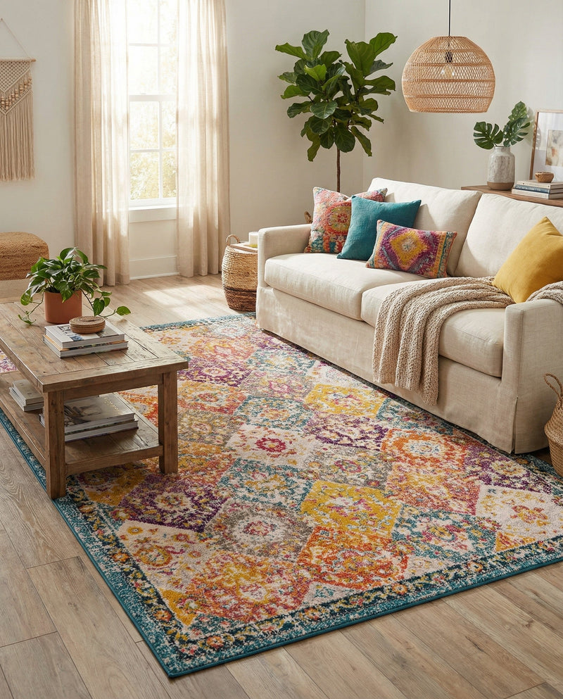 Brighton Terrace Collection Area Rug -  Rottingdean (Multi) Rectangle Multi  lifestyle 10