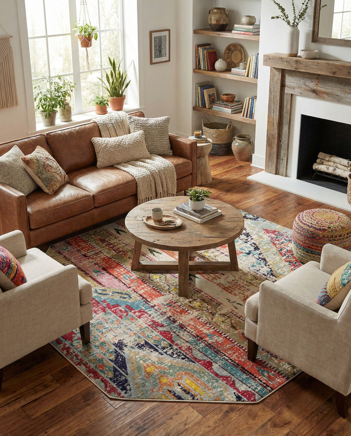 Sedona Vista Collection Area Rug -  Cholla Octagon Multi  lifestyle 138