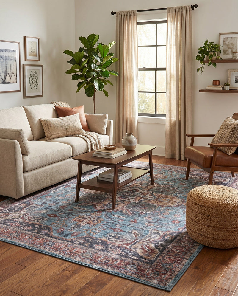 Zahara Oasis Collection Area Rug -  Casablanca Rectangle Blue  lifestyle 6