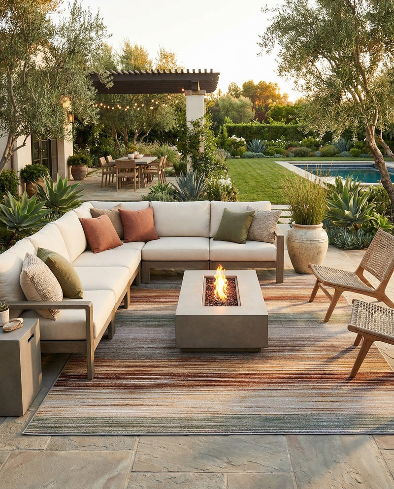 Urban Terrace Collection Area Rug -  Corsica Rectangle Multi  lifestyle 25