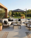 Urban Terrace Collection Area Rug -  Astoria (White and Black) Rectangle White and Black  lifestyle 14
