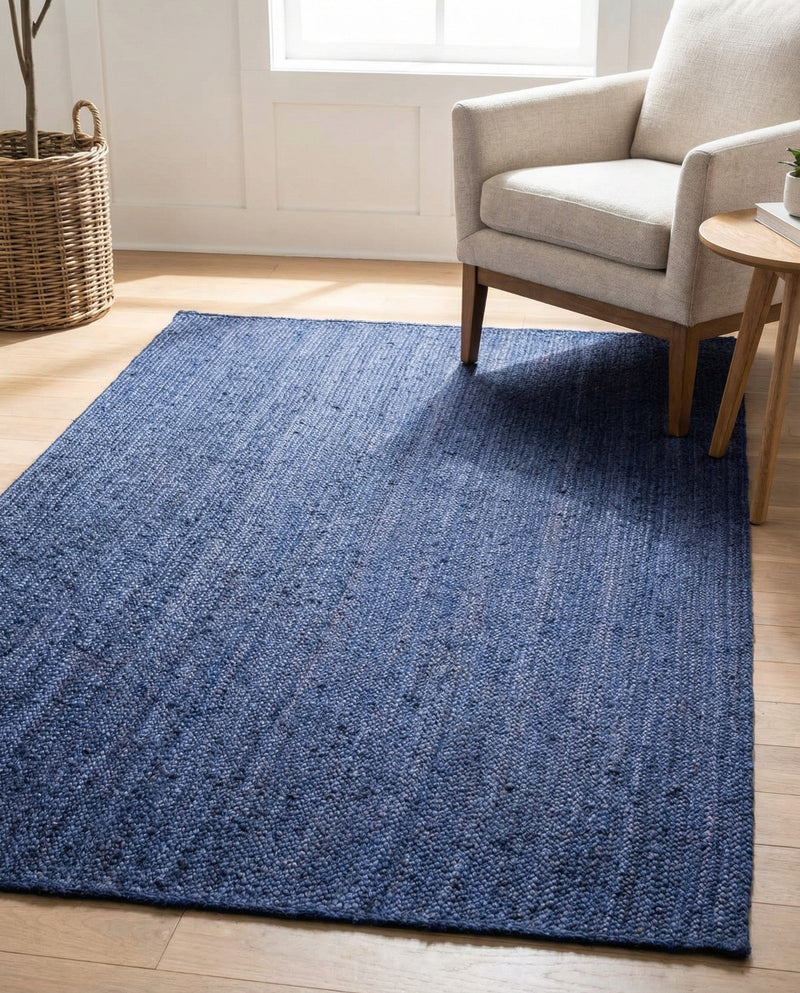 Woven Seaside Jute Collection Area Rug - Savannah (Navy Blue) Rectangle Navy Blue  lifestyle 8