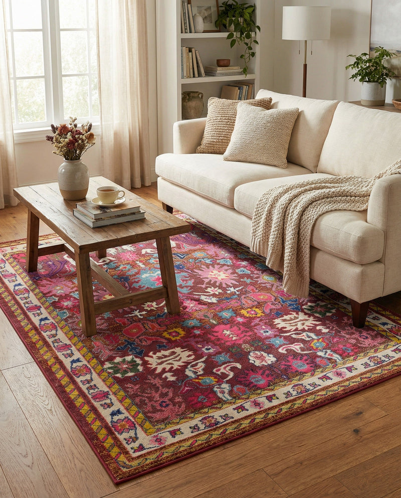 Chateau Elegance Collection Area Rug - Versailles Rectangle Multi  lifestyle 17