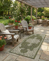 Patio Heritage Collection Area Rug -  Charleston (Green) Runner Green  lifestyle 32