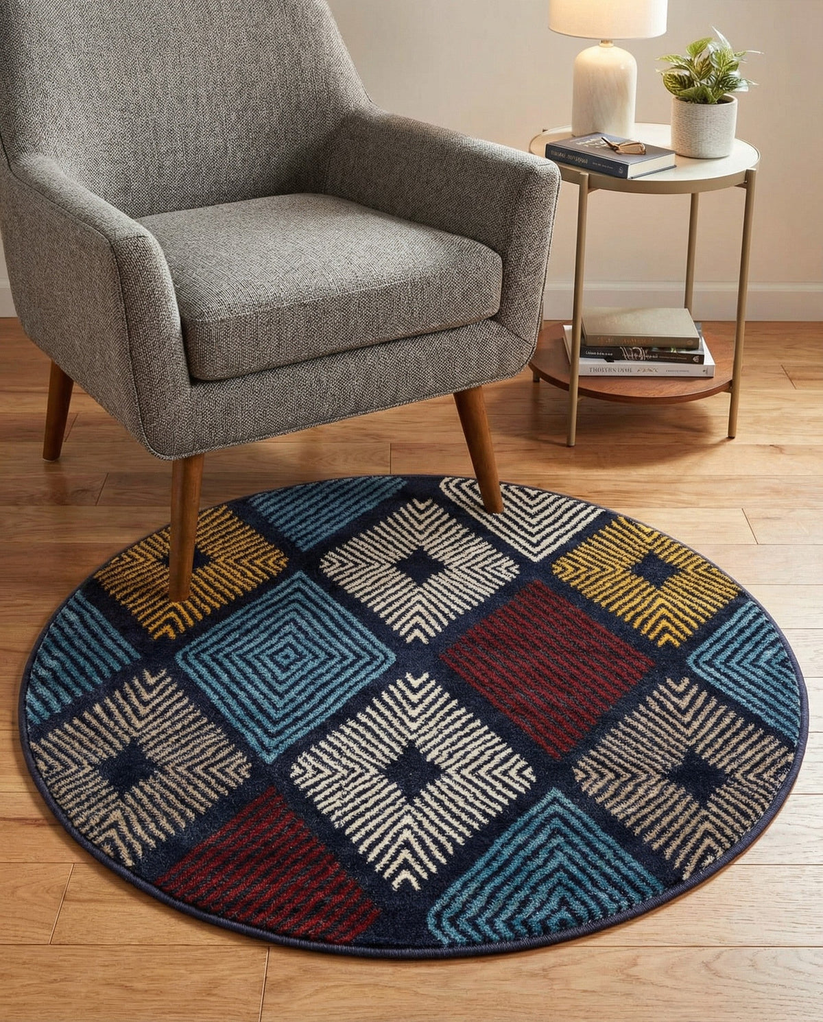 Coastal Haven Collection Area Rug -  Anchorage Round Multi  lifestyle 102