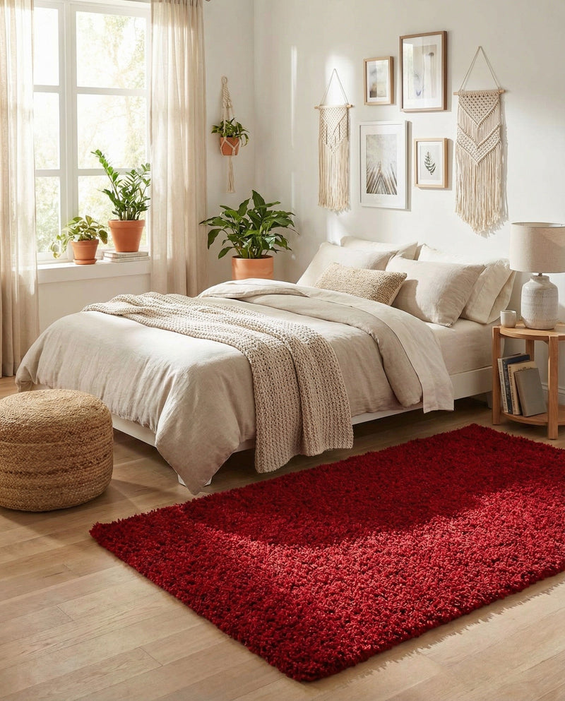 Plush Oasis Collection Area Rug - Serenity (Cherry Red) Rectangle Cherry Red  lifestyle 14
