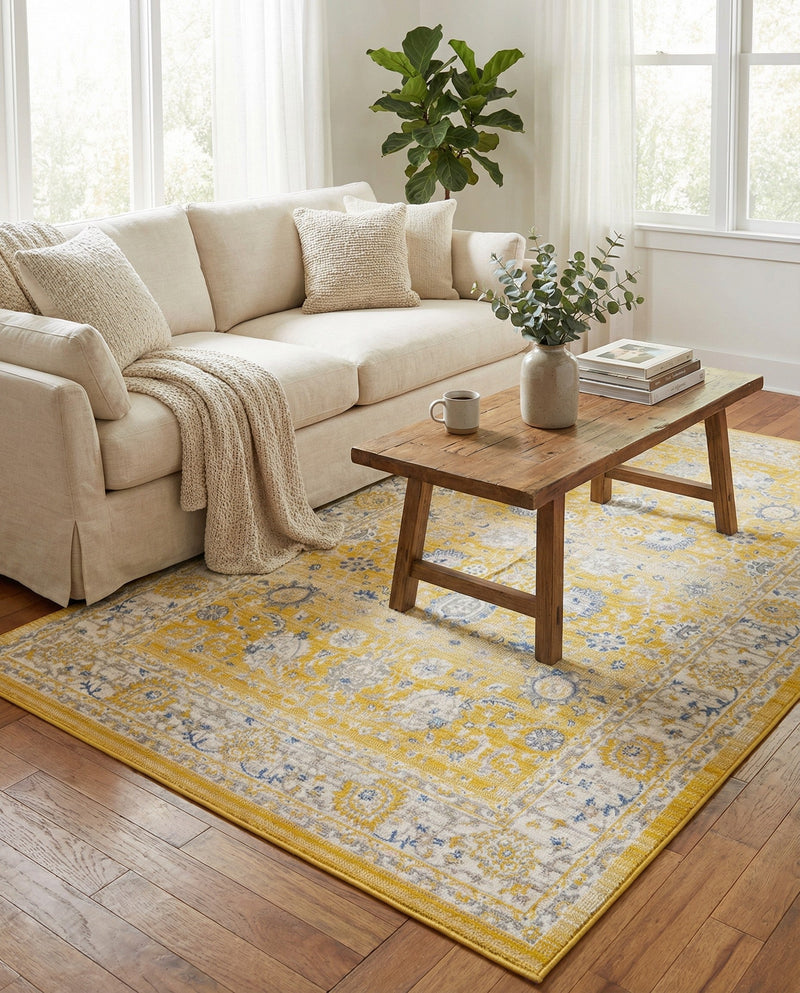 Savannah Series Collection Area Rug -  Beaufort Rectangle Tuscan Yellow  lifestyle 59