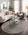 Hollywood Luxe Collection Area Rug - Sunset (Gray Silver) Oval Gray Silver  lifestyle 62