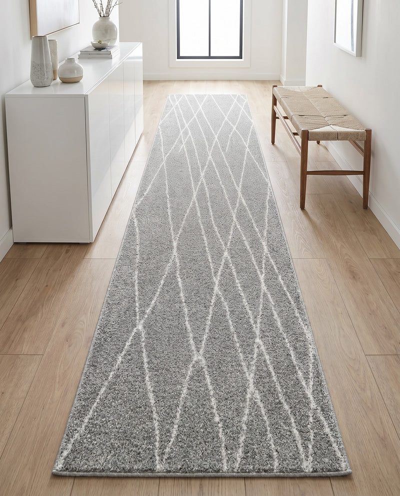 Cozy Haven Shag Collection Area Rug - Serenity (Cloud Gray) Runner Cloud Gray  lifestyle 63