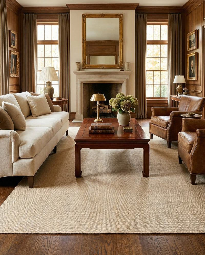 Berkshire Estate Collection Area Rug - Windsor (Oat Beige) Rectangle Oat Beige  lifestyle 10