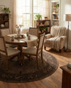 Horizon Collection Area Rug -  Apex (Brown) Round Brown  lifestyle 55