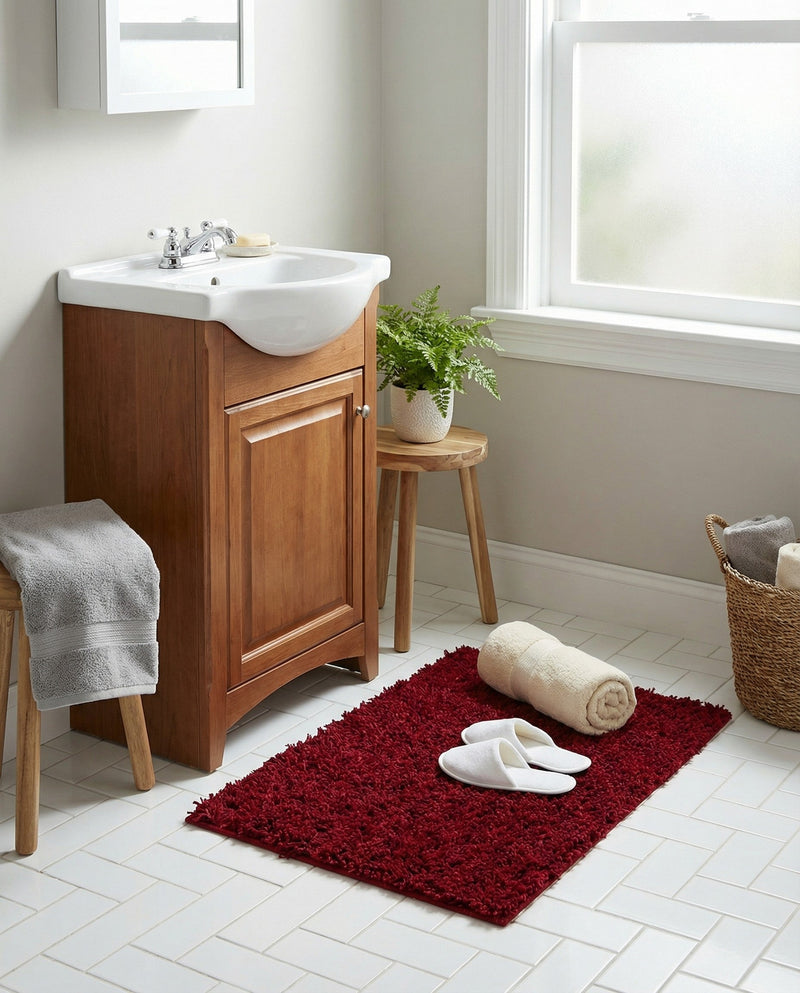 Plush Oasis Collection Area Rug - Serenity (Cherry Red) Rectangle Cherry Red  lifestyle 15