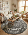 Georgetown Rugs Collection Area Rug - Dupont (Dark Gray) Round Dark Gray  lifestyle 66
