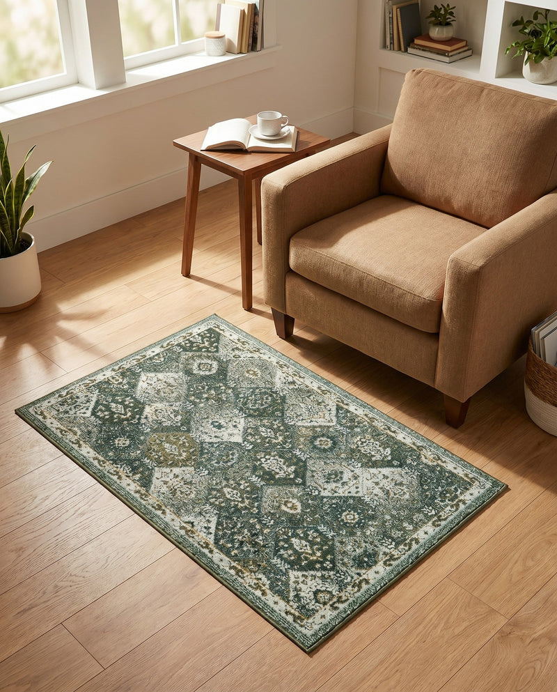 Brighton Terrace Collection Area Rug -  Rottingdean (Green) Rectangle Green  lifestyle 7