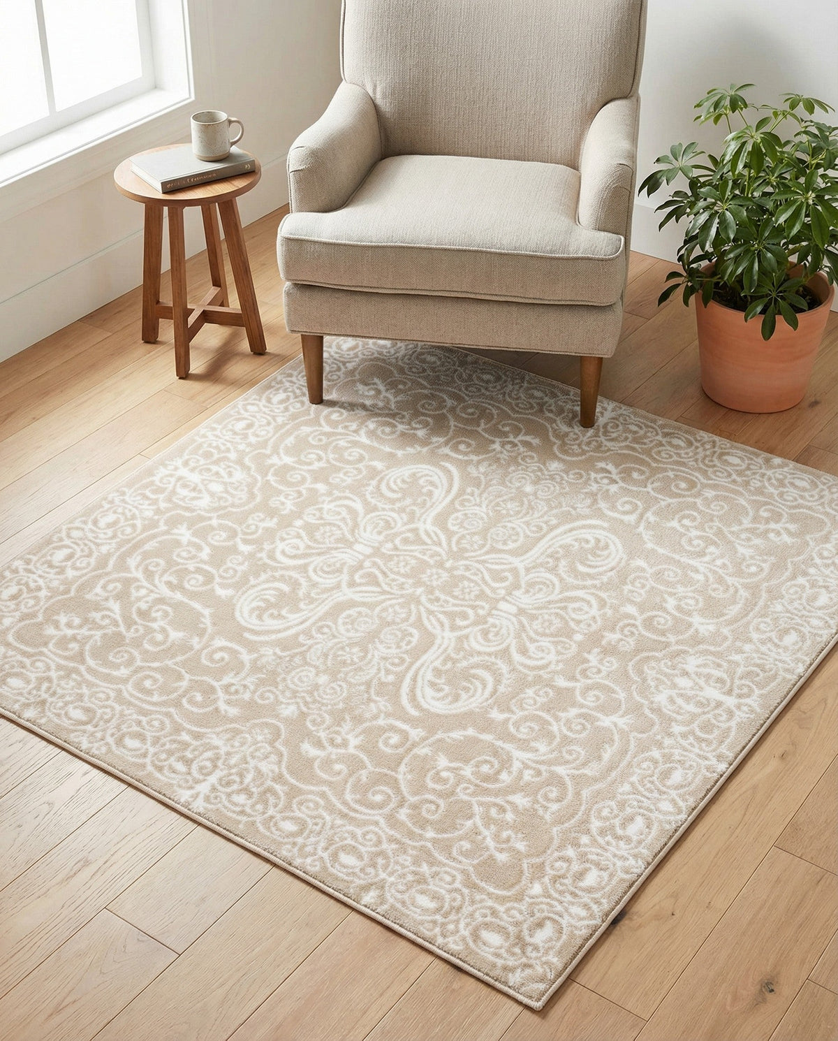 Andes Summit Collection Area Rug -  Lanín Square Beige  lifestyle 116