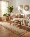 Savannah Jute Collection Area Rug - Seashore Rectangle Natural  lifestyle 43