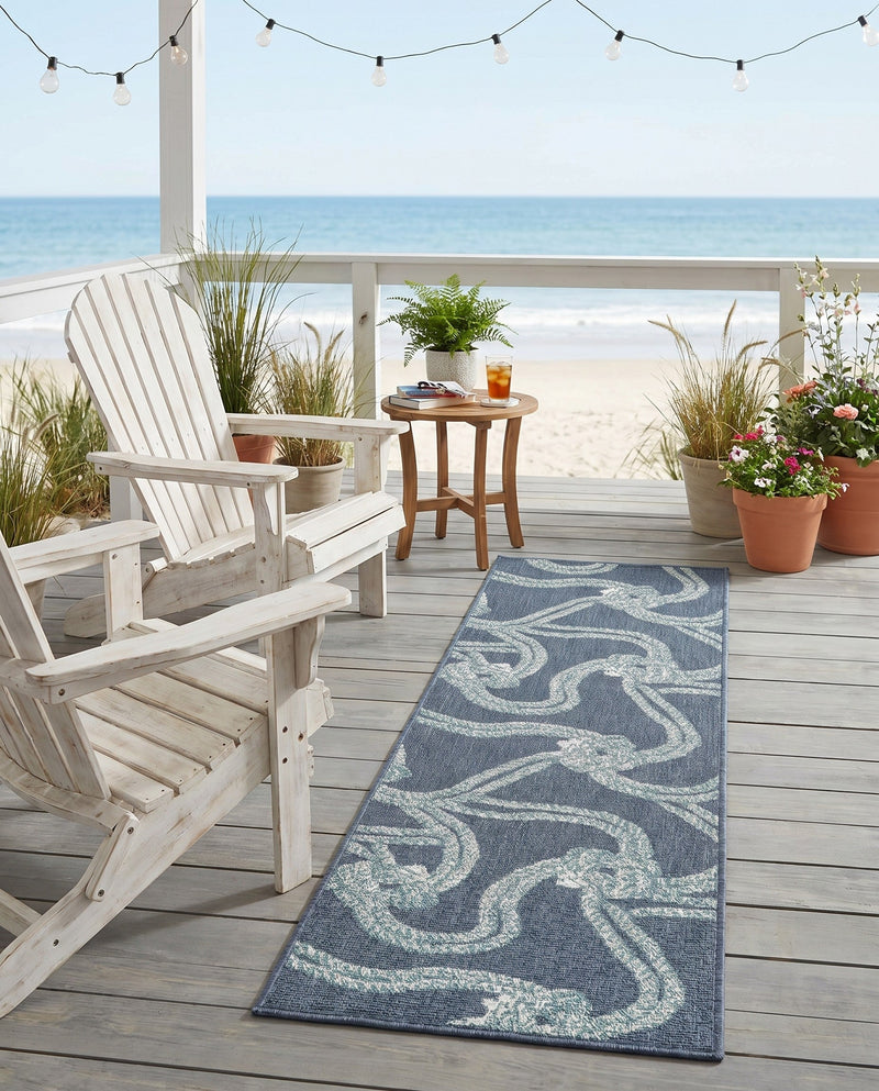 Seaside Haven Rugs Collection Area Rug -  Boardwalk Runner Navy Blue  lifestyle 47