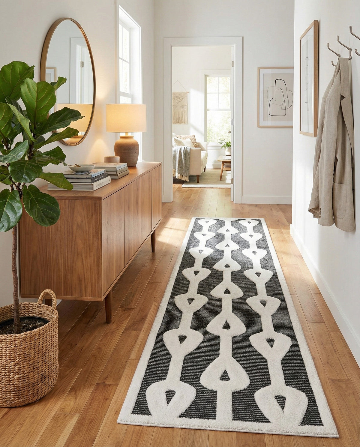 Monochrome Collection Area Rug -  Marble Runner Gray  lifestyle 112