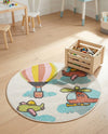 Wonder Tykes Collection Area Rug -  Splatter Round Multi  lifestyle 42