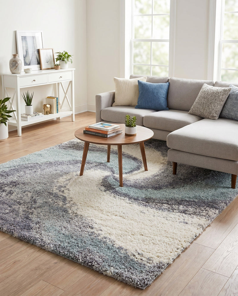 Cozy Haven Shag Collection Area Rug -  Oasis Rectangle Sage Green  lifestyle 57