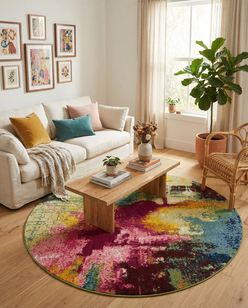 Marrakesh Elegance Collection Area Rug -  Draa Round Multi  lifestyle 50
