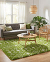Berber Lattice Shag Collection Area Rug - Atlas (Green) Square Green  lifestyle 43
