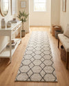 Trellis Mosaic Collection Area Rug - Arborville (Ivory) Runner Ivory  lifestyle 61