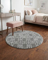 Hollywood Luxe Collection Area Rug -  Beverly (Gray Silver) Round Gray Silver  lifestyle 52