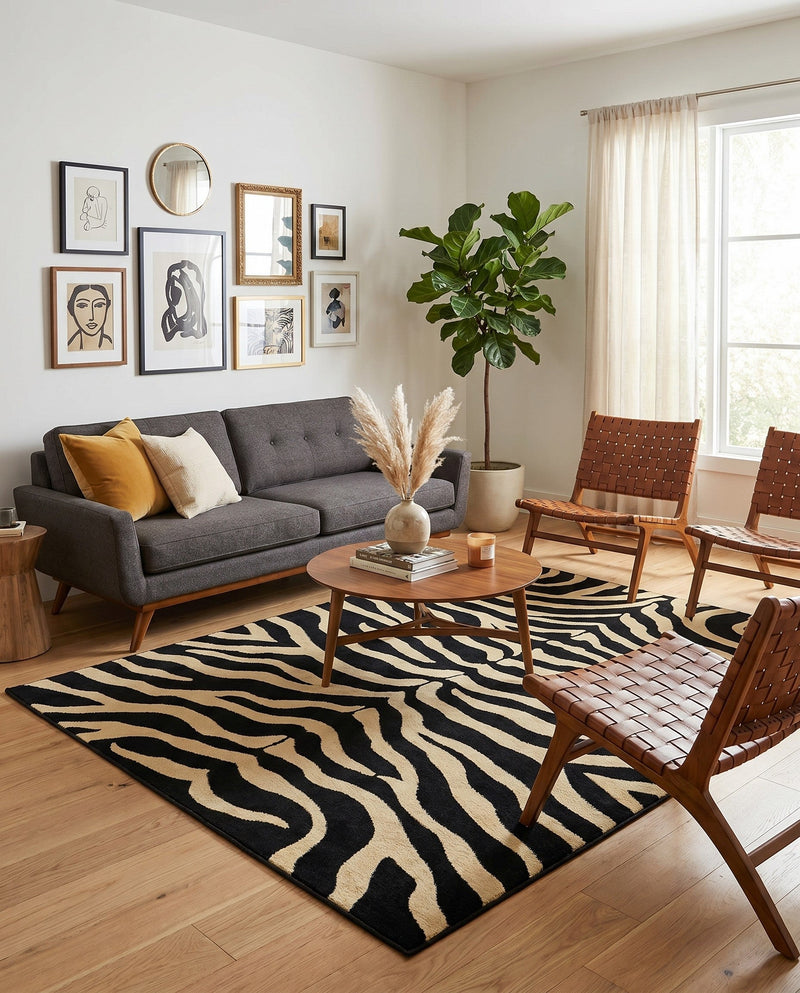 Savannah Sojourn Collection Area Rug -  Kilimanjaro Rectangle Black  lifestyle 27