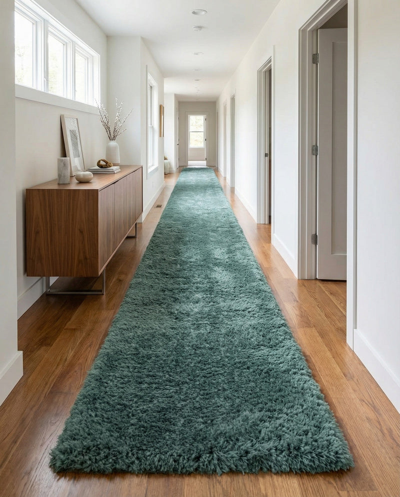 Eternal Plush Oasis Collection Area Rug -  Tranquility (Forest Green) Runner Forest Green  lifestyle 41