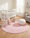 Trellis Mosaic Collection Area Rug - Arborville (Light Pink) Round Light Pink  lifestyle 75